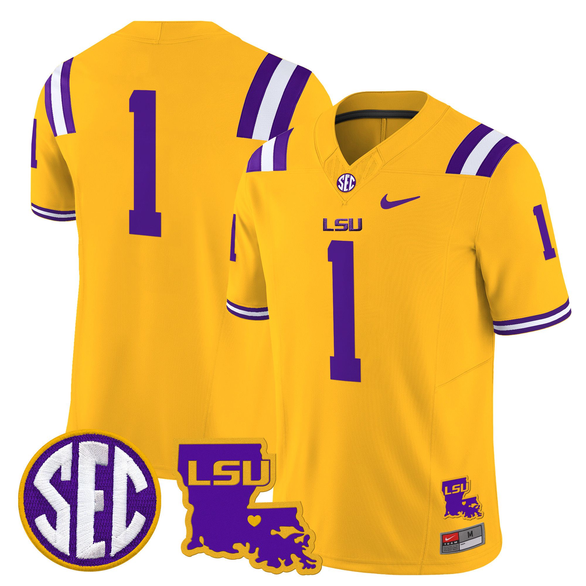 Men LSU Tigers #1 No Name Yellow 2024 Nike Louisiana Patch Vapor Limited NCAA Jersey->indianapolis colts->NFL Jersey